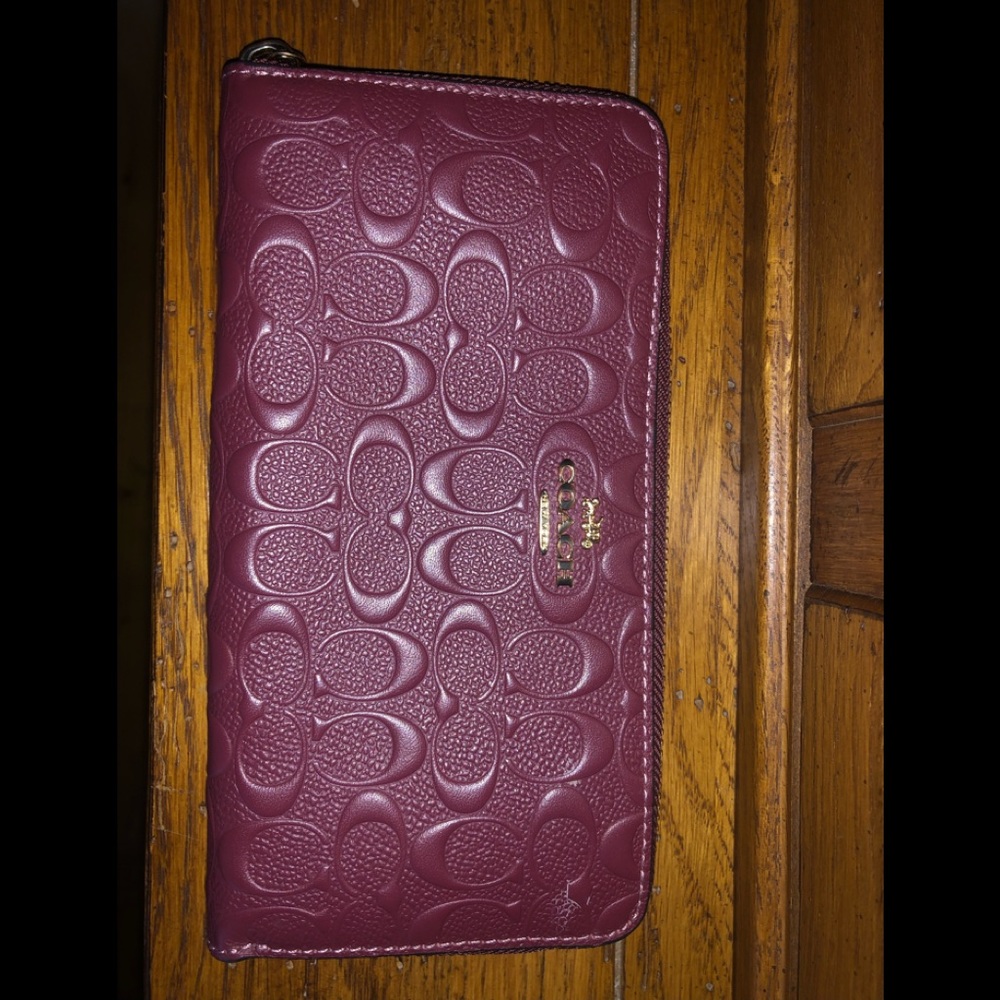 Coach- Rich Burgundy wallet. EUC